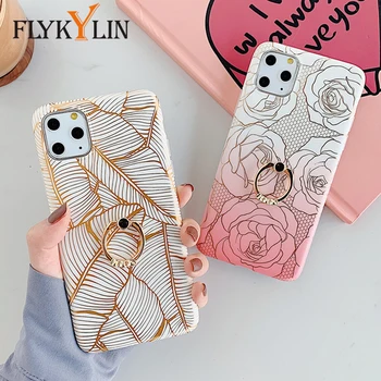 

FLYKYLIN Ring Leaf Flowers Case on For Samsung A40 A50 A70 Back Cover IMD Silicone Phone Coque For Samsung Galaxy A51 A71 Shell