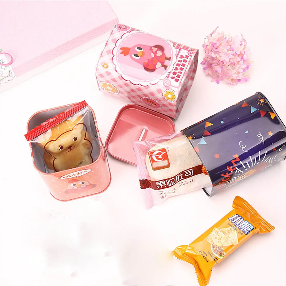 

1PC Metal Candy Trinket Tin Jewelry Iron Bank Coin Storage Square Box Case Storage Box High Quality Useful Free Shipping L*5