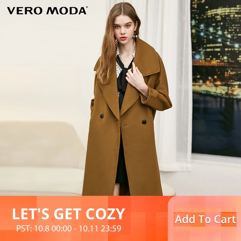 

Vero Moda Women's Lapel Drop Shoulder Sleeves Two-Button Multi-color Woolen Coat | 318327533