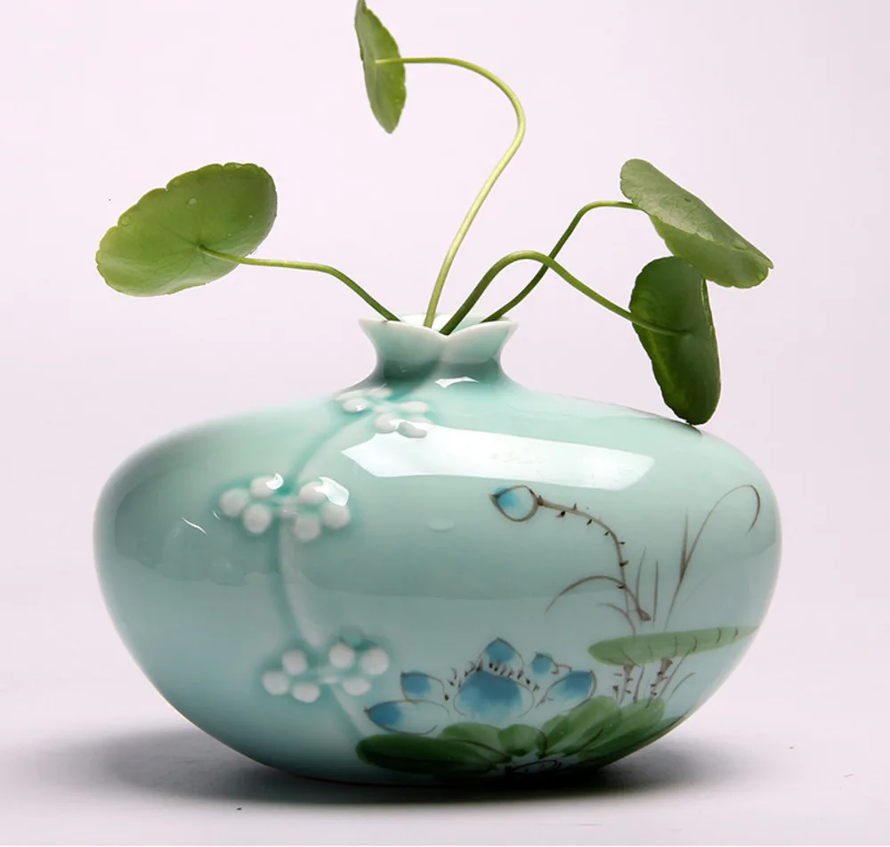 Ваза Celadon Cheongsam креативный Цветок Современная китайская ваза древний Scindapsus водный сосуд украшение дома
