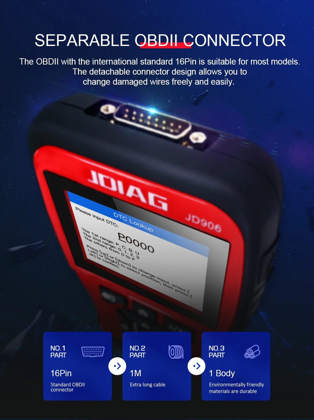 JD906 Enhanced Mode 6 Mode 8 OBD2 Car Scanner Engine Fault Code Reader For Smog Check With Core Analysis Automotive Scanner