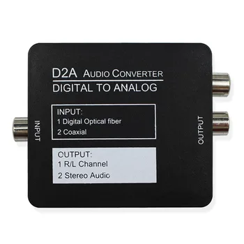 

Digital to Analog Converter DAC Digital Optical Fible to Analog L/R RCA Converter Toslink Optical to 3.5mm Jack Audio Adapter