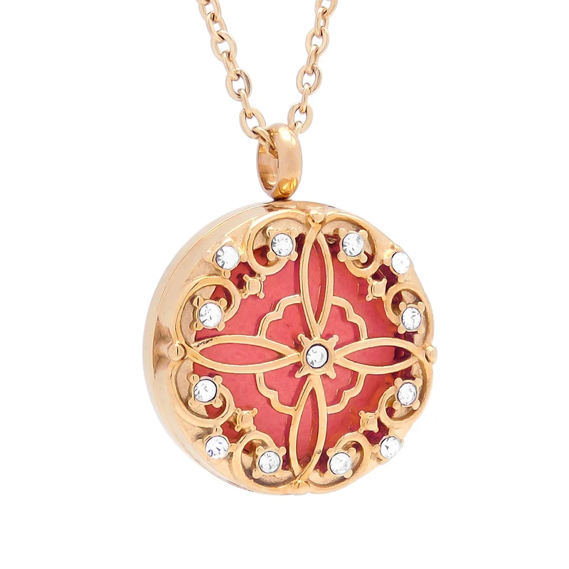 Rose Gold BLZ023 Магнит цветы 26 мм черный из натуральной кожи медальон с ароматом нержавеющая сталь браслет эфирные масла Ароматерапия медальон браслет - Окраска металла: Rose Gold BLZ023