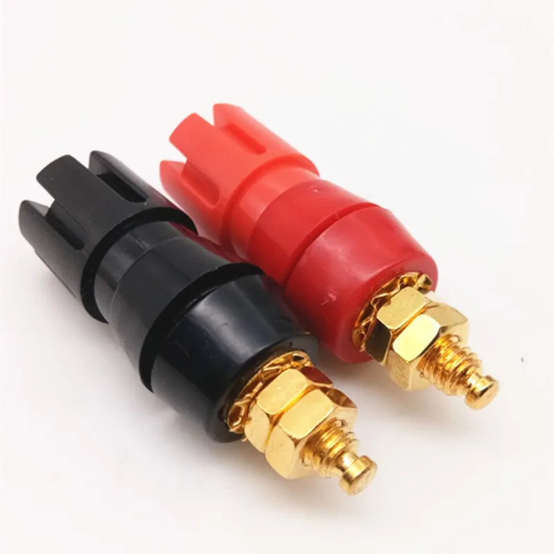 

1Pair hight Quality Banana plug 4MM Terminals Red Black Connector Amplifier Terminal Binding Post Banana Speaker Plug Jack