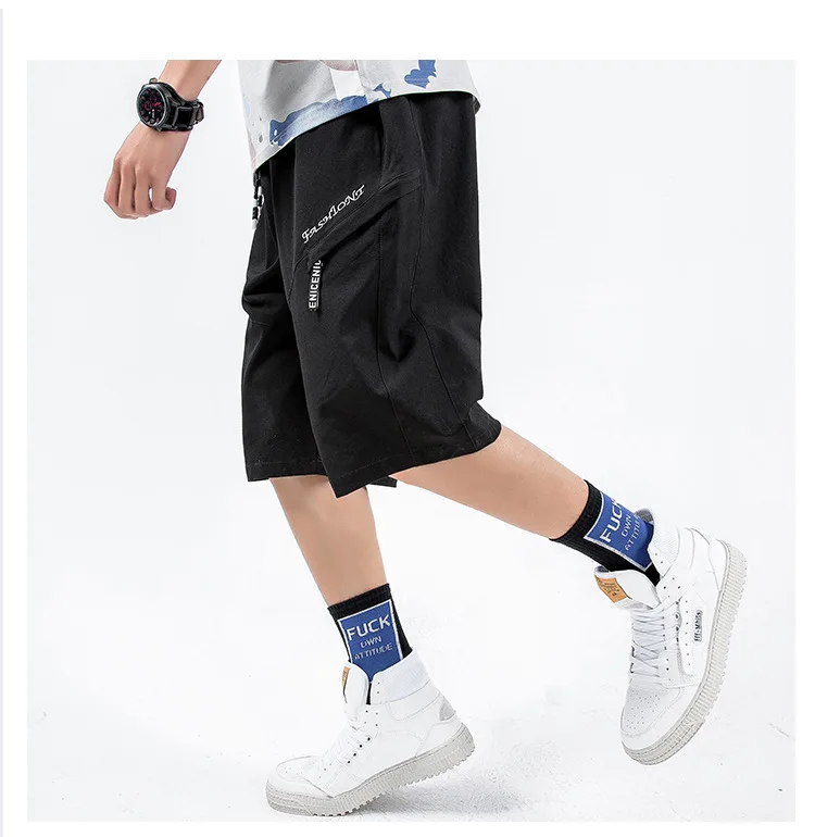 Новинка, стильные мужские шорты-капри, свободные, корейский стиль, спортивные, летние, популярные, брендовые, рабочая одежда, повседневные Капри