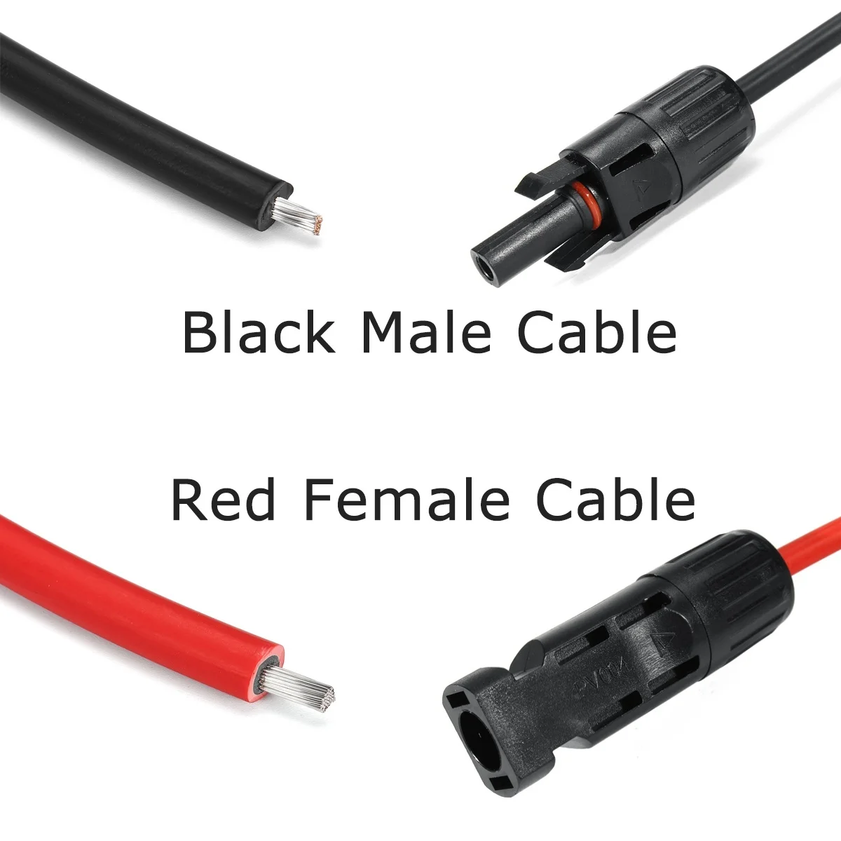 ソーラーケーブル5m/10m,黒と赤のdc 4mm ²/6mm ²,2つのオプションのpvコネクタで二重絶縁