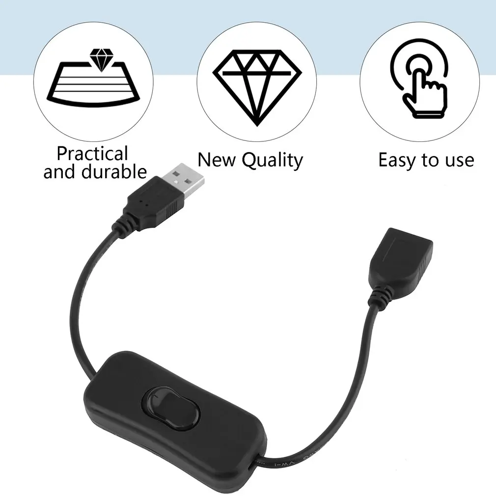 USB кабель для мужчин и женщин с переключателем вкл/выкл кабель удлинитель линия для USB лампа USB вентилятор линия питания