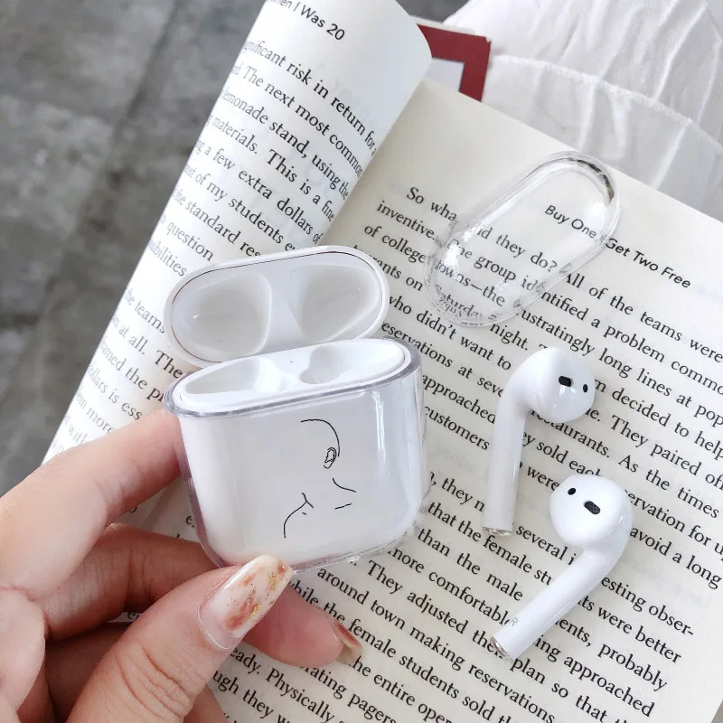 Мягкий милый Чехол Air Pods для Apple airpods, роскошные простые линии, цветы, мужские Airpods, чехол для наушников Bluetooth, аксессуары