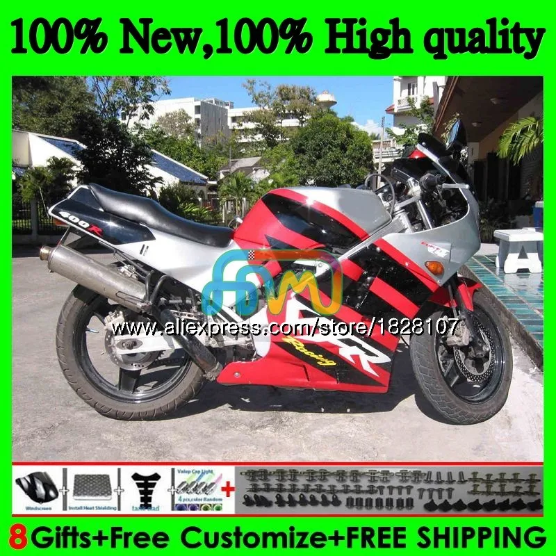 RVF400R NC30 для HONDA VFR400 R V4 VFR400R 91 92 93 94 88BS. 41 ЛРВ 400 R NC35 400R 1991 1992 1993 1994 глянцевый красный обтекатель - Цвет: No. 1
