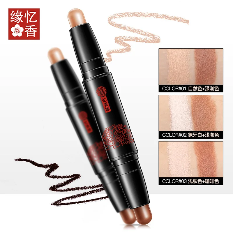 

double-end Facial Highlight Foundation Base Contour Stick Beauty Make Up Face Powder Cream Shimmer Concealer Camouflage Pen