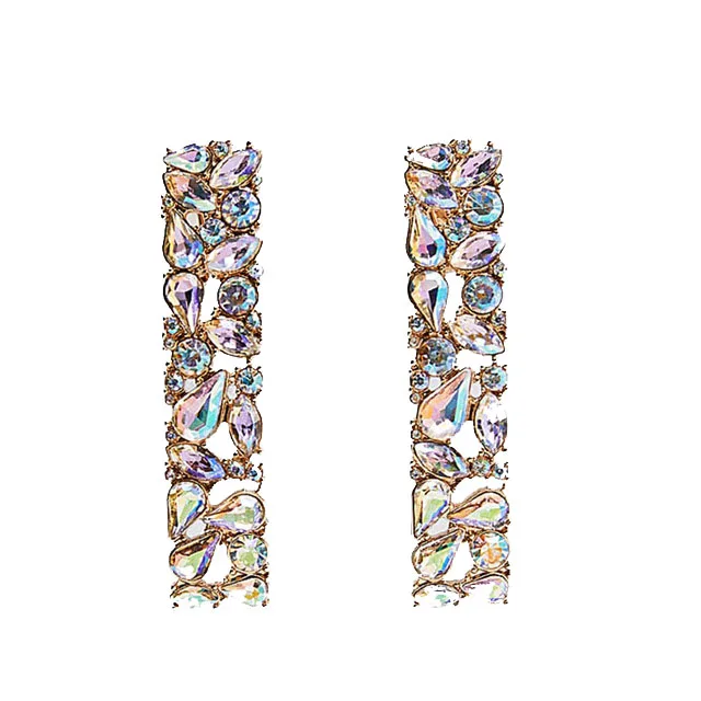 Женские серьги в богемном стиле с кисточками и кристаллами, геометрические стразы, модные ювелирные изделия - Окраска металла: 3191