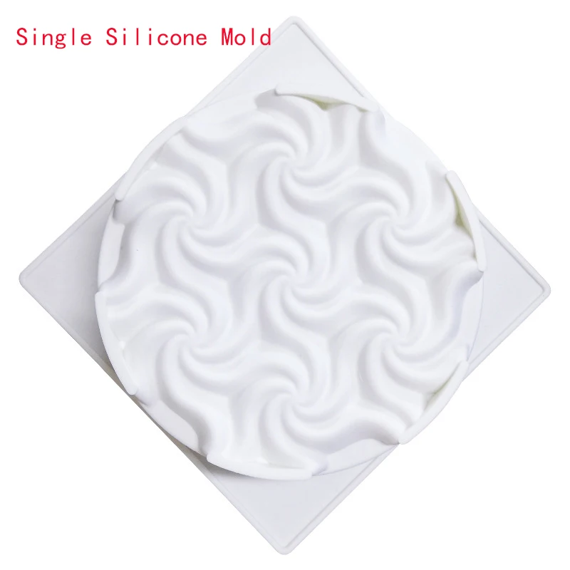 Single Spiral Flower Shape Cake Silicone Mold French Mousse Dessert Mould Bakeware Chocolate Tools Pastry Pan Cake Decorate Tool3