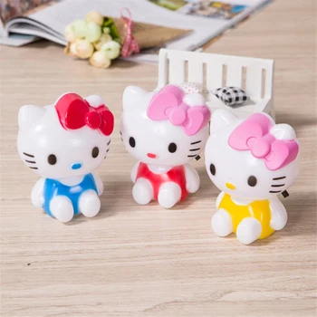 

Mini Hello Kitty Baby Night light Automatic Sensor Light Control Lamp EU US Plug Child Kids Baby Room Led Lamp Animal Socket