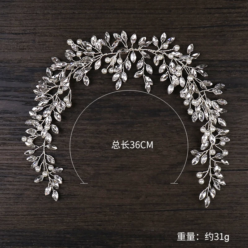 Pearl Crystal Headband Wedding Hair Vine Tiara Headband Bridal Headpiece Bride Hair Jewelry Wedding Accessorie