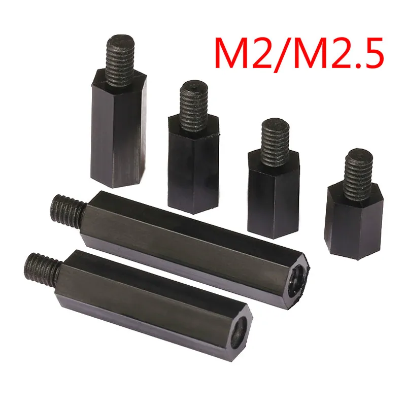 M2 M2.5-Buchse Nylon-Hex-Standoff-Spacer-Säulenschraube schwarz 