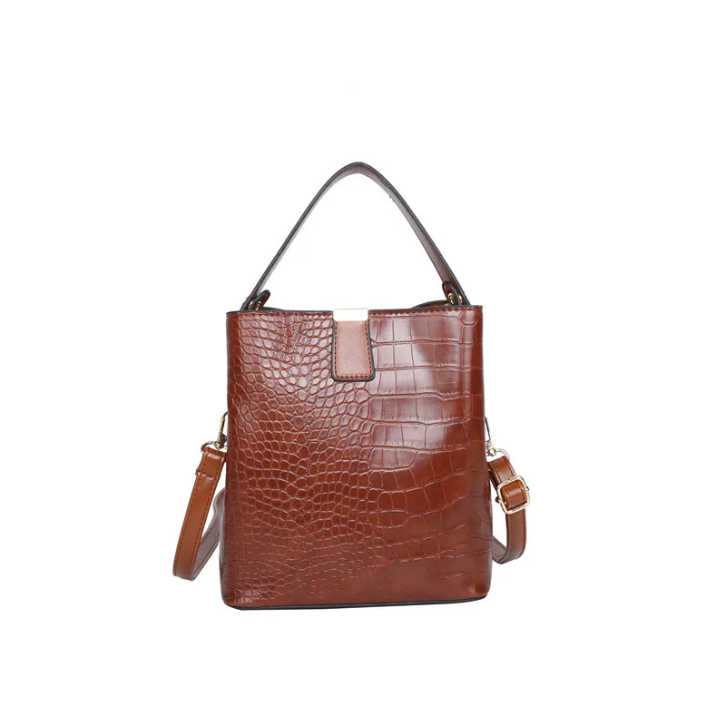 

Bucket Bag Fashion Shoulder Oblique Stone Pattern Solid Color 2019 New Style Korean-style Women's Casual Versatile Large-Volume