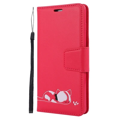 Red Однотонный чехол для телефона Etui iPhone 6 6S 7 8 Plus X XR XS Max Wallet чехол-книжка - Цвет: Red