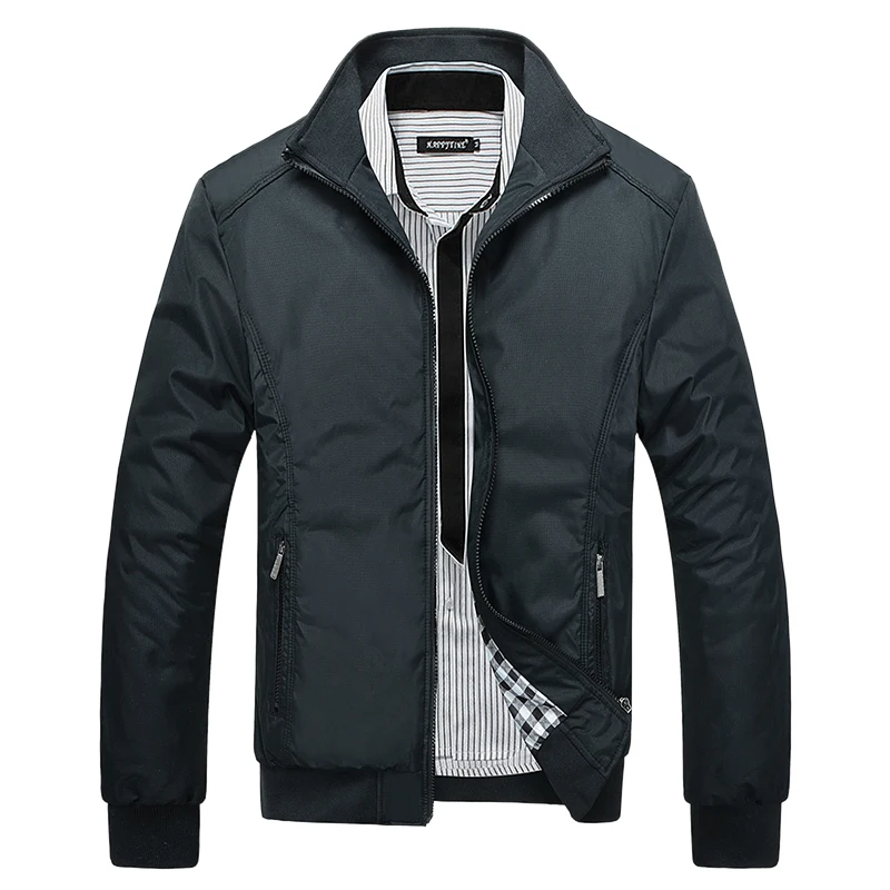

Puimentiua Men's Jacket Stand Collar Solid Color Zip Jacket Spring and Autumn Casual Business Men's Jacket Men's Jacket new