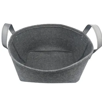 

1pc Wool Felt Storage Basket Foldable Laundry Basket Toy Storage Bag Household Debris Storage Box