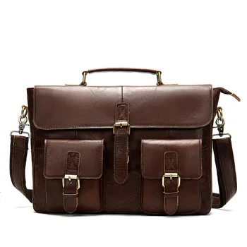 

Business Laptops Men Genuine Leather Handbags Men Shoulder Bags Luxury Man Leather Bags Travel Office Handbag For Hp Dell Lenovo