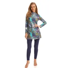 Мусульманский купальник женский скромный лоскутный полный купальник с длинным рукавом ислам ic хиджаб ислам Буркини одежда для купания