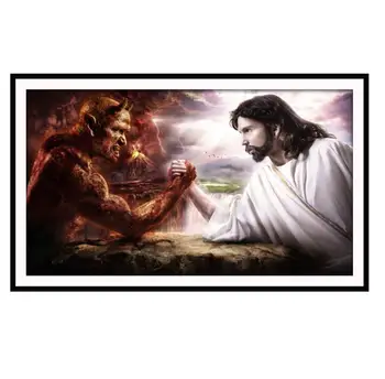 

Diamond Painting European Decoration Painting God and Devil 5D DIY Full Square / Round "Religious Jesus Embroidery Cross Stitch
