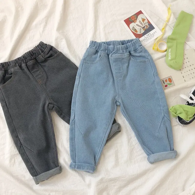 Cheeriokids19 Осенние новые продукты детская одежда детские универсальные джинсы в Корейском стиле детские осенние мягкие брюки
