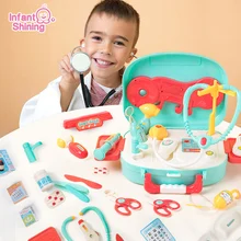Infant Shining Kids Doctor Kit Toy Doctor Set Toys Model Kids Puzzle Toy Girl Boy Role Play Doctor Toy 2-4 Years Toys for Girls
