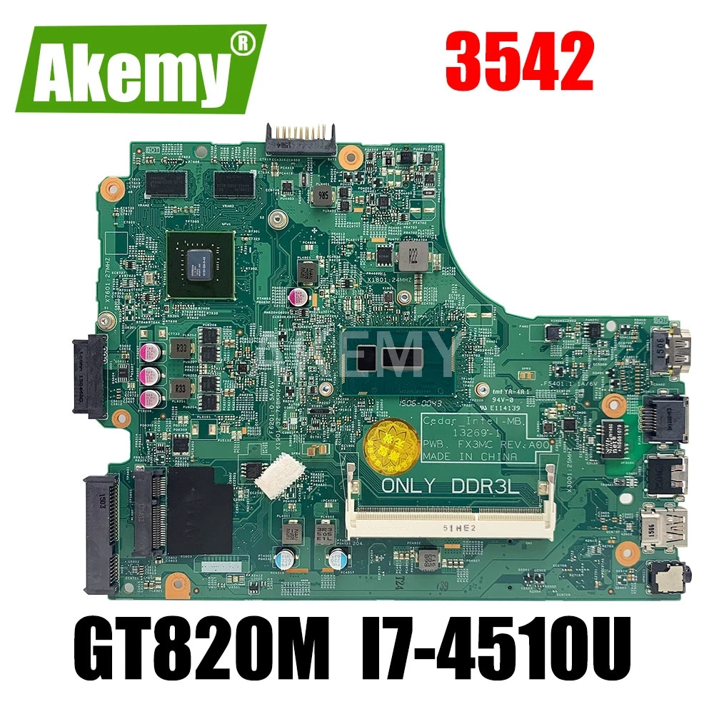 Для For DELL 3542 insprion 15 3442 3543 3443 5749 материнская плата 13269 1 PWB FX3MC REV A00 I7 4510u|Материнские