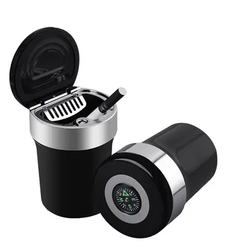 

Car compass ashtray multi-function with compass LED light 304 stainless steel tank