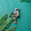 Rhinestone Colorful Enamel Branches Birds Brooch Pins Painting Oil Cute Bird Flower Crystal Animal Handmade Christmas Jewelry ► Photo 3/6