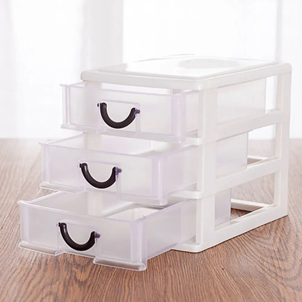 

3/4 layer Drawer Durable Plastic Office Table Desktop Debris Cosmetic Drawer Style Holder Storage Box Hogard