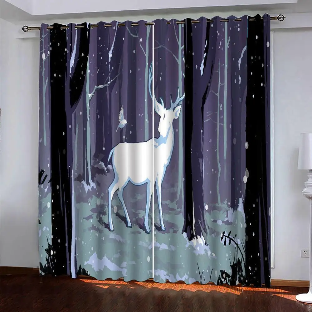 

blue curtains 3D Blackout Curtains For Living room Bedding room Drapes Cotinas para sala 3d curtains