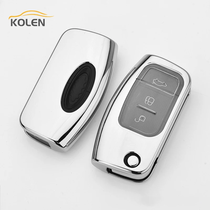 Soft TPU Car Remote Key Case Cover For Ford Fiesta Focus 3 Ecosport Kuga B-Max C-Max Escape Folding Key Holder Shell Accessories - Hc558f4232dca4e9d842217dcebe70efcm