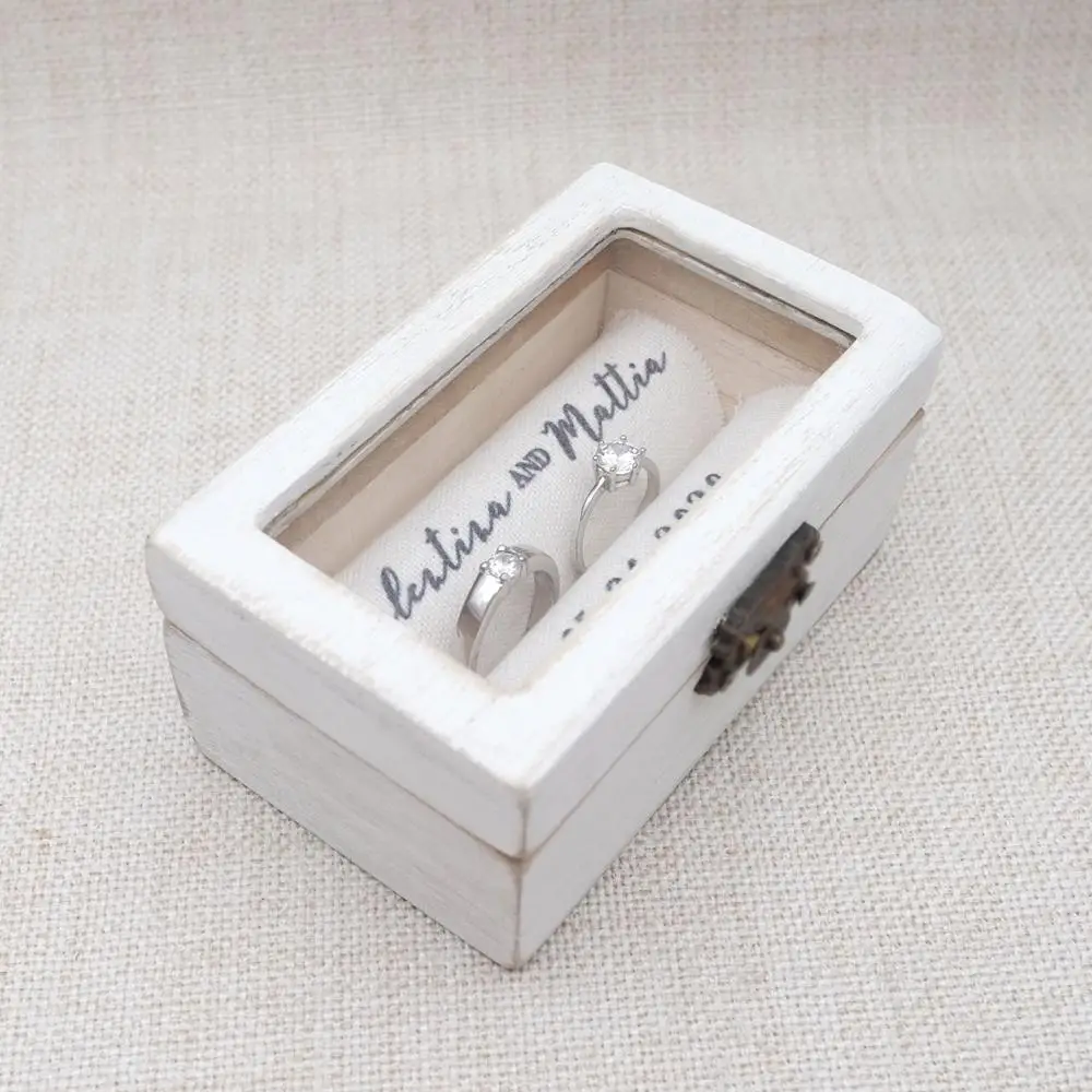 Personalized Wedding Ring Box Rustic Wooden Ring Holder Custom Ring Bearer Box,Box,Engagement Box