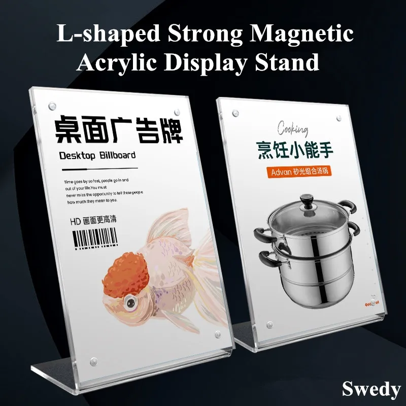 3 Pieces A4 Acrylic Sign Holder 8.5 x 11 Display Stand Tabletop Magnetic Clear Paper Menu Holder Picture Photo Frame a6 100x150mm clear l shape acrylic sign holder stand table number menu paper card holder display stand picture photo frames