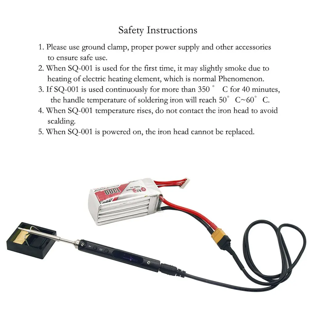 

HGLTECH SQ-001 Mini Portable Digital Display Electric Soldering Iron Kit 65W Adjustable Temperature with Solder Tip