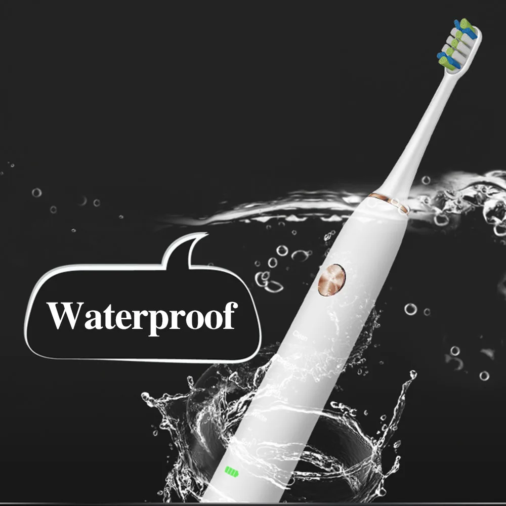 Electric Toothbrush Sonic Wave Rechargeable Top Quality Smart Chip Toothbrush Head Replaceable Whitening Healthy Best Gift !