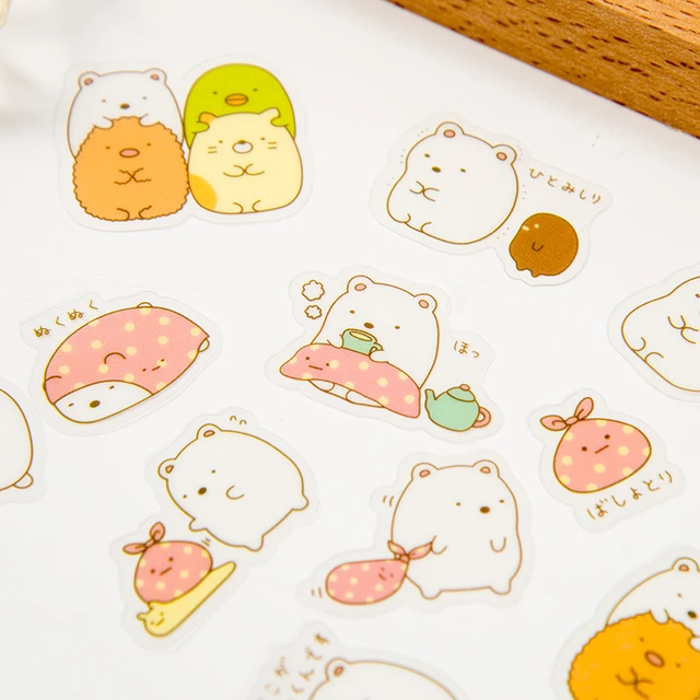 1 cute Sumikko Gurashi sticker food sheet diary DIY kawaii cat korean japan  bujo