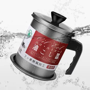 

Oil Can With Stainless Steel Filter Leakproof Oil Storage Tool Oil Container Separator Lid Strainer Household Kitchen With S2G2