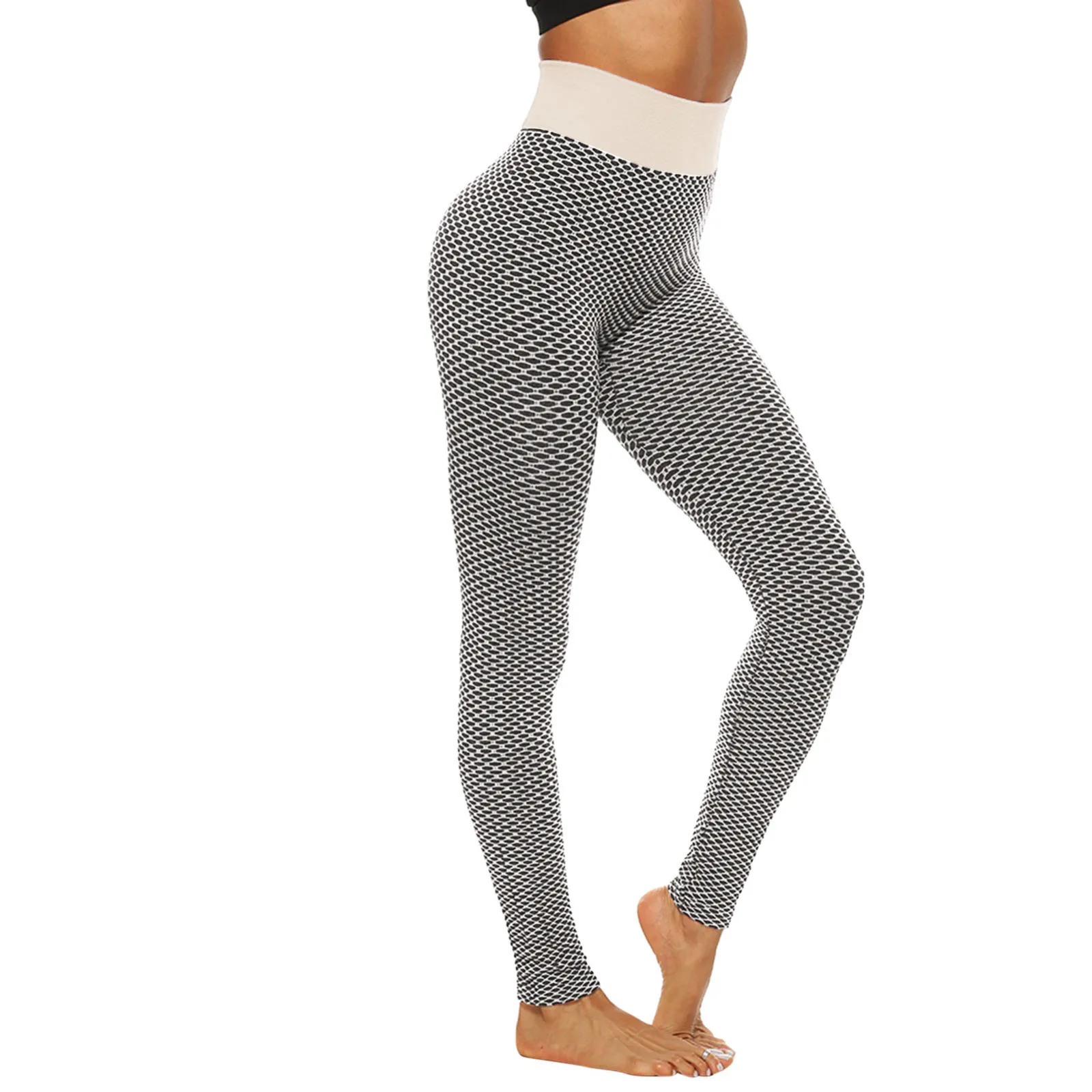 

Patchwork Stretch Quick Dry Sports Pants Leggings Women's Lattice High Waist Stretch Strethcy Fitness Leggings Yo-ga Pants