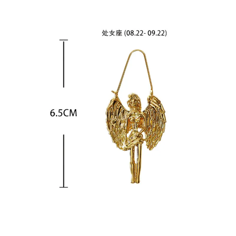 12 серьги с созвездиями индивидуальность простой золотой дизайн животных знак зодиака серьги для женщин модный подарок для ювелирных изделий - Окраска металла: Virgo