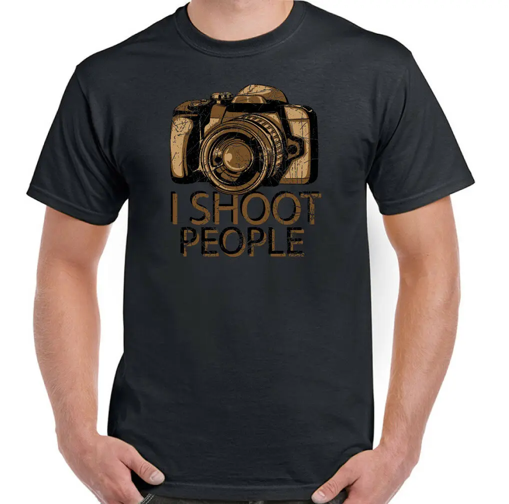 

I Shoot People Photographer Mens Funny Photography T-Shirt Camera DSLR Lense Short Sleeve Tee Shirt Free Shipping cheap wholesal