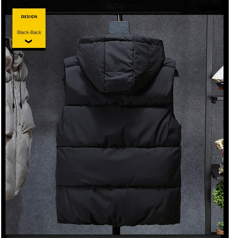 mens hooded padded vest