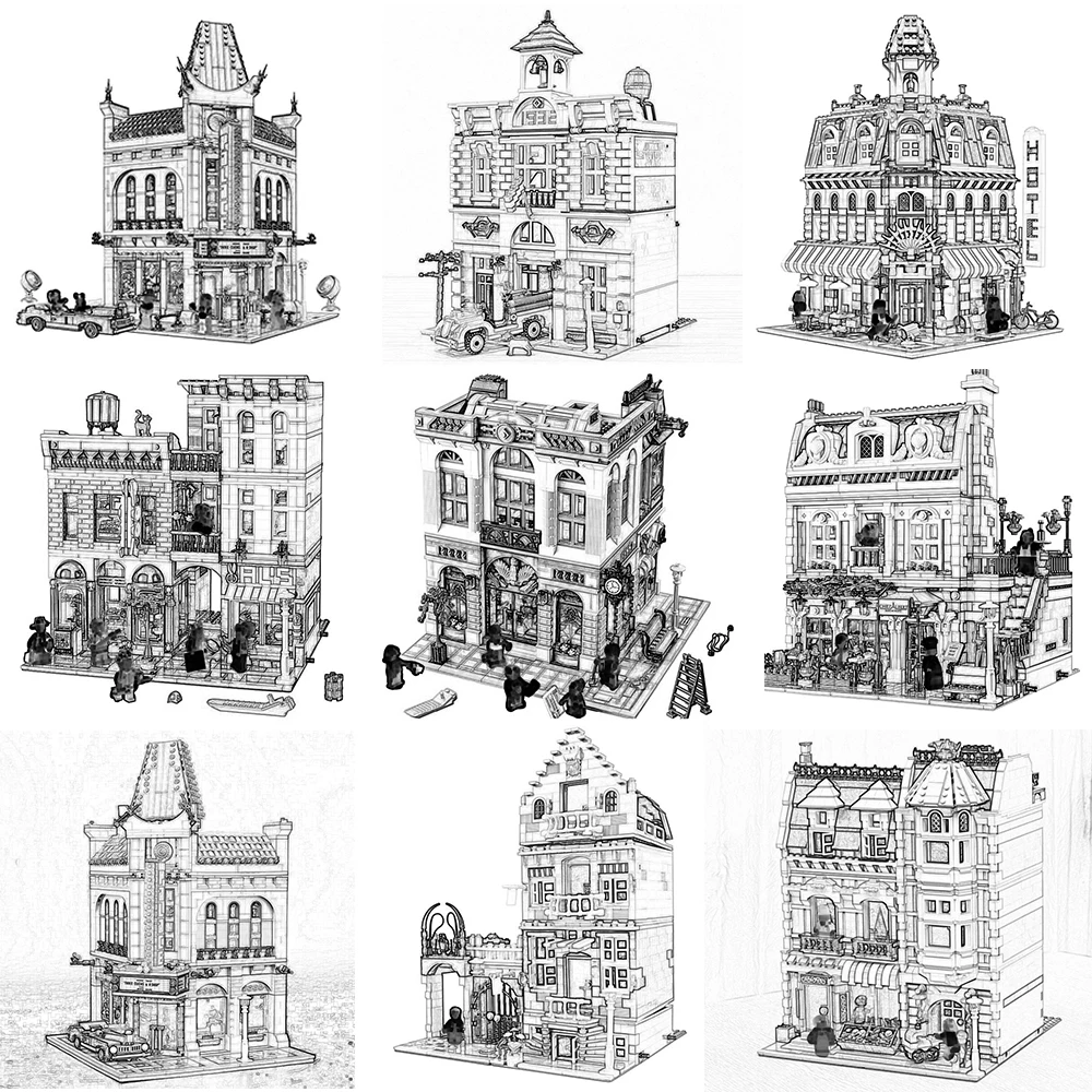 Creator Street View 15001 15002 15004 15006 15007 15008 15009 15010 15011 модель дома строительный блок кирпичи игрушки