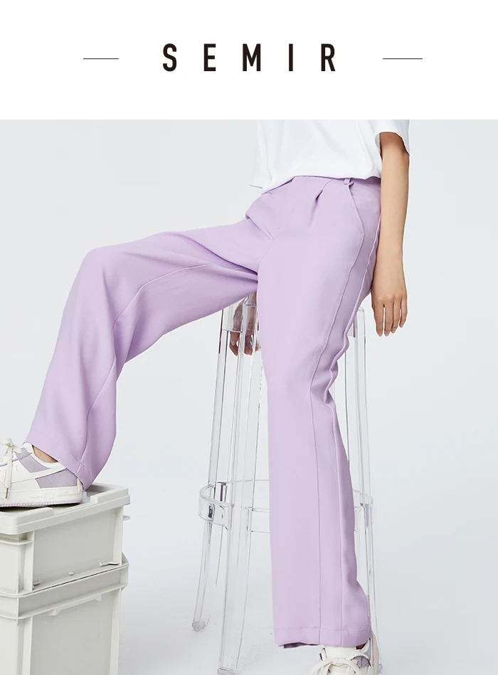 SEMIR Casual Pants Women Spring 2021 New Loose Wide-Leg Pants Slim Drape Mopping Pants Suit Trend SEMIR Casual Pants Women Spring 2021 New Loose Wide-Leg Pants Slim Drape Mopping Pants Suit Trend