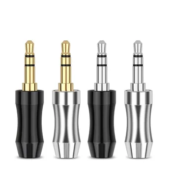 

20PCS HiFi Earphone Plug 3.5mm 3 Pole Stereo Audio Jack Rhodium/Gold Plated Copper Male Adapter Aluminum Alloy Wire Connector