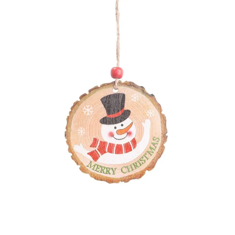 1 шт., деревянная новогодняя елка с изображением Санта-Клауса, лося, подвески, подвесные украшения на Рождество, Год, товары для декора, вечерние украшения для дома, 62724 - Color: 2PD-62723-2