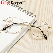 Женские овальные металлические круглые очки для чтения, прозрачные линзы, мужские очки для дальнозоркости, оптические очки, очки по рецепту