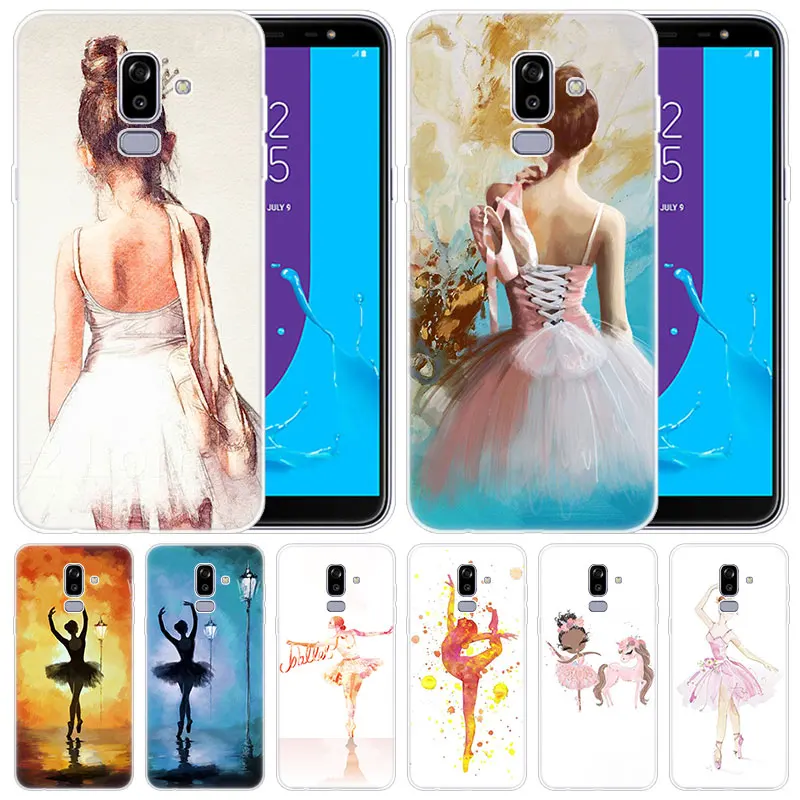 Роскошный чехол балетная юбка танцующая лебедя для девушек Samsung Galaxy J8 J7 J6 J4 J2 2018 Core